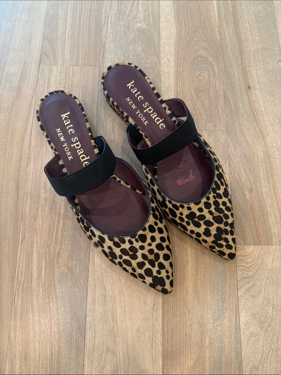 kate spade Shoes - Kate Spade Leopard Print Pointed Mule with Black Elastic Strap